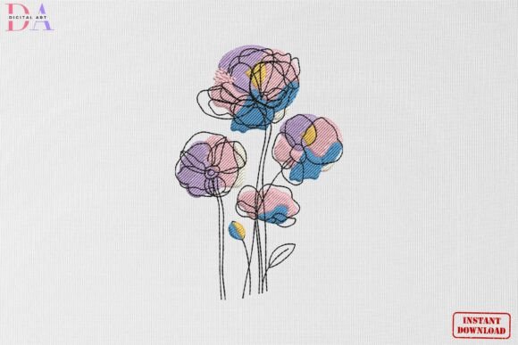 Abstract Pastel Floral Bloom: A Delicate Touch