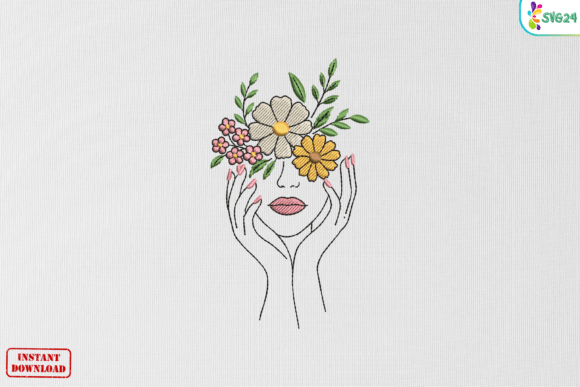 Blooming Floral Lady Portrait Charm