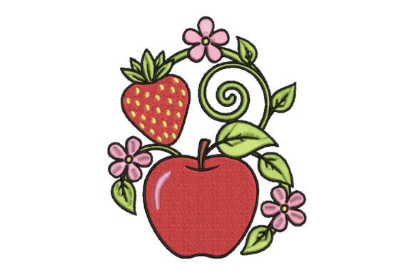 Charming Apple Embroidery Design for Your Shop