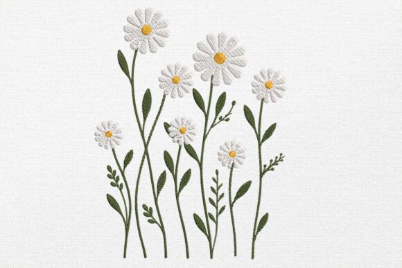 Charming Daisy Flower Embroidery Design