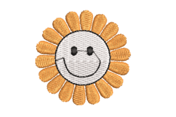 Charming Smiling Flower Embroidery Design
