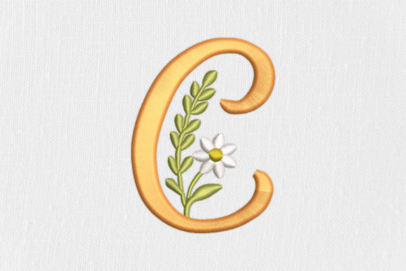 Elegant Letter C with Floral Embellishments
