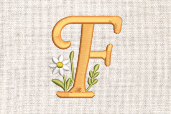 Feathered and Leafy: A Delicate F for Embroidery