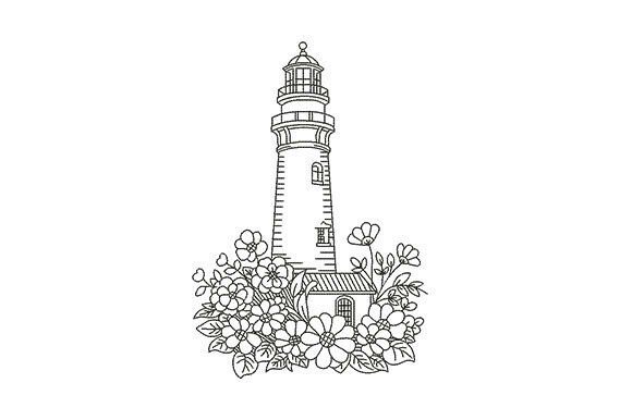 Lighthouse with Floral: A Coastal Charm for Holidays
