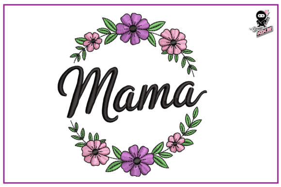 Mama Floral Wreath: A Timeless Embroidery Design