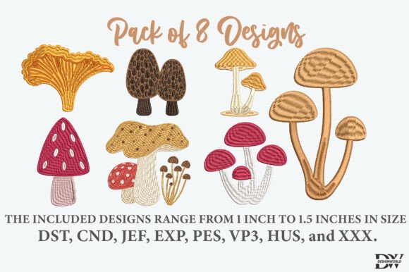 Mushroom Embroidery Design: A Charming Woodland Touch