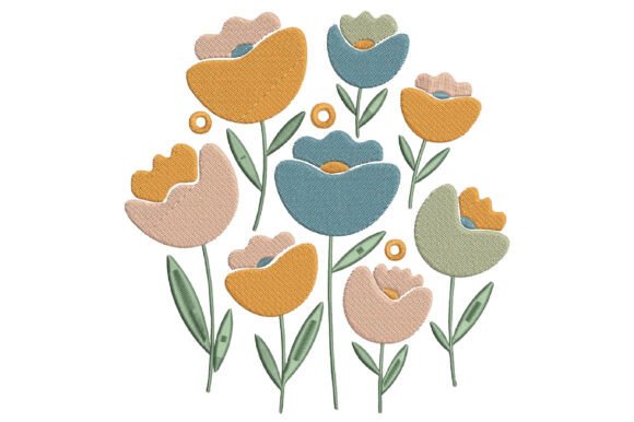 Retro Floral Embroidery Design for Seasonal Charm