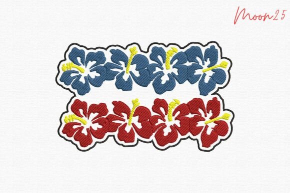 Tropical Hibiscus Floral Paradise Embroidery