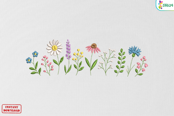 Wildflower Meadow Blossom Embroidery Design